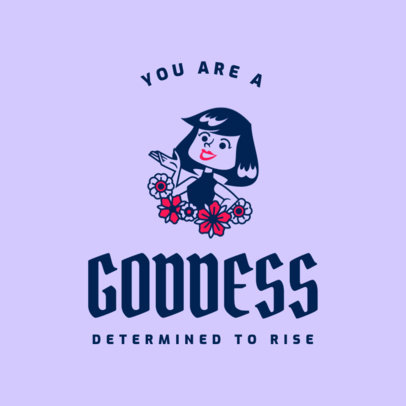 T-Shirt Design Maker Featuring a Retro Graphic and a Feminist Quote