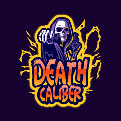 Gaming Logo Template Featuring a Shooter Skeleton Character