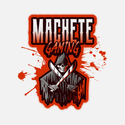 Illustrated Logo Maker for Gamers Featuring a Grim Reaper with Blades 4191m