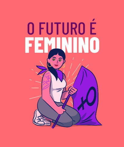 Tote Bag Design Template With a Feminist Quote and a Latin American Woman Illustration 