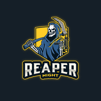 Gaming Logo Template Featuring a Reaper with a Scythe 4190j