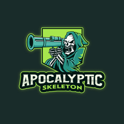 Gaming Logo Maker Featuring a Maniac Reaper with a Bazooka