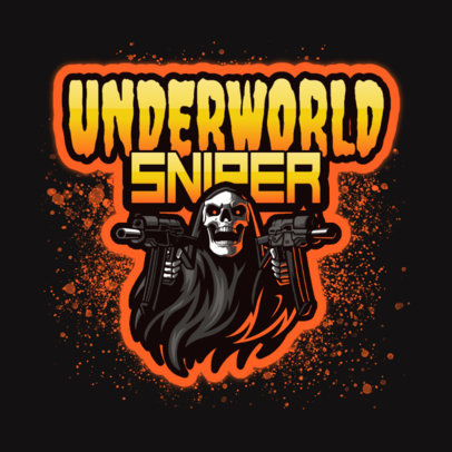 Gaming Logo Maker Featuring a Laughing Reaper with Assault Rifles