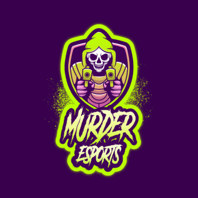 Logo Creator for Gamers Featuring a Skeleton with Guns