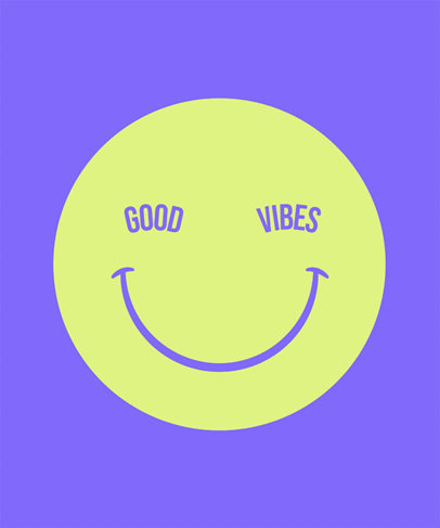 T-Shirt Design Maker Featuring Smiley Face Graphics with Quotes 