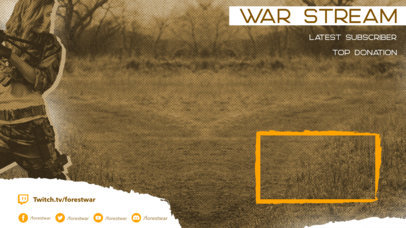 Twitch Overlay Maker with a Webcam Fame Featuring War Soldiers