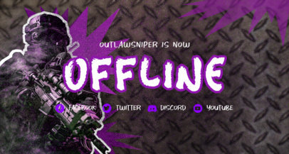 Twitch Banner Design Template Featuring a Shooter Character