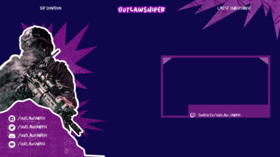 Twitch Overlay Design Template Featuring a Shooter Character