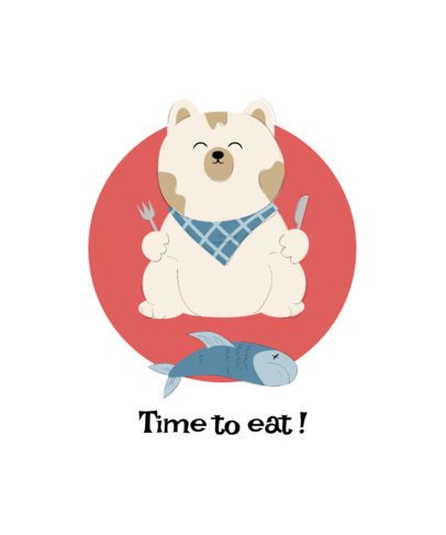 T-Shirt Design Maker Featuring Hungry Cat Illustrations