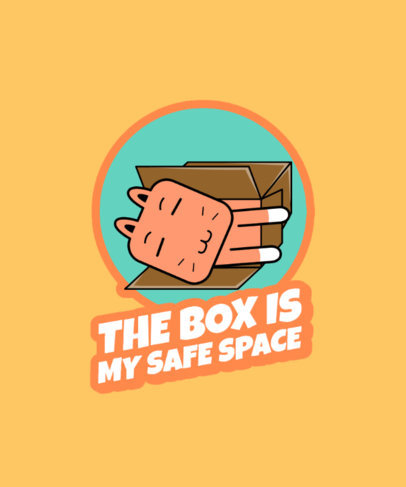 T-Shirt Design Generator Featuring a Cat Sleeping in a Box