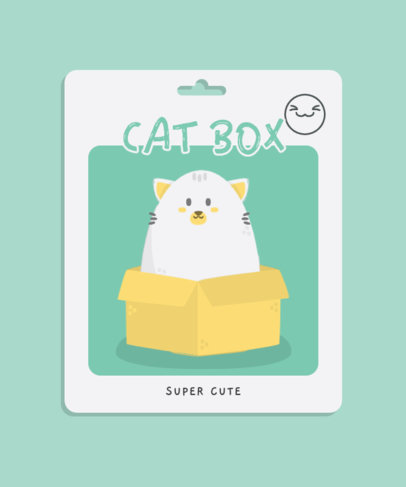 T-Shirt Design Template Featuring Illustrations of Cute Cats