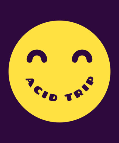 T-Shirt Design Template Featuring Smiley Faces and Quotes