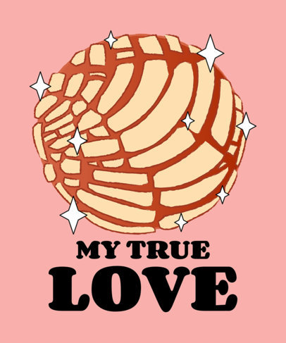 T-Shirt Design Template with Illustrations of Mexican Pan Dulce