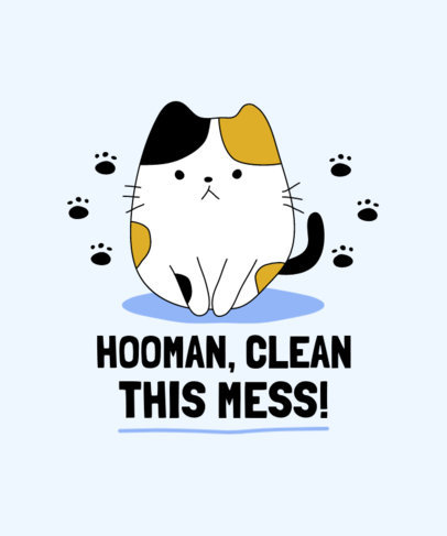 Funny T-Shirt Design Maker Featuring a Cat Clipart 