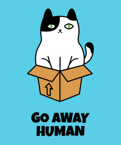 Illustrated T-Shirt Design Generator with a Cat in a Box
