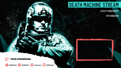 Gaming Twitch Overlay Template Featuring a Soldier Graphic