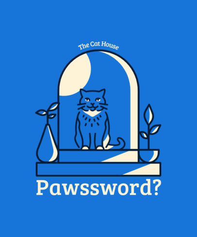 T-Shirt Design Maker with a Simple Graphic of a British Shorthair Cat