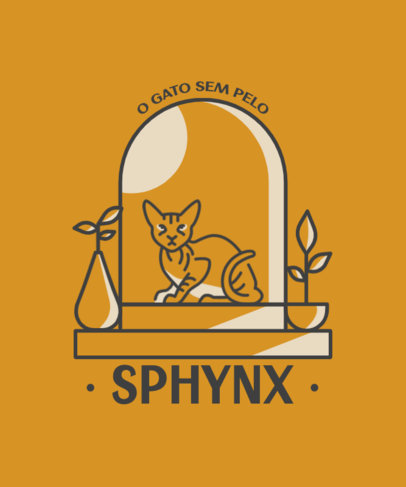 T-Shirt Design Creator with a Minimalistic Graphic of a Sphynx Cat