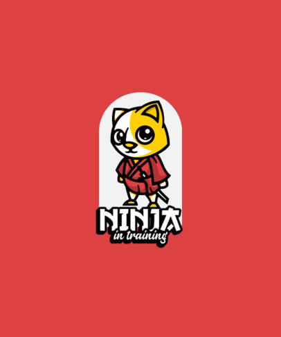 T-Shirt Design Creator with a Cartoon Ninja Cat Graphic