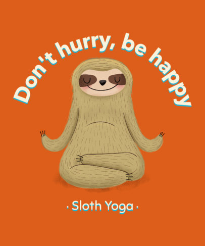 Animals T-Shirt Design Creator with an Illustration of a Sloth Illustration