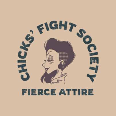 Logo Maker for Apparel Brands with a Fierce Woman Graphic