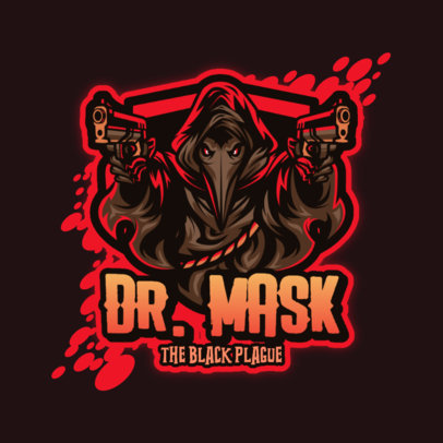 Gaming Logo Maker Featuring a Graphic of a Plague Doctor with Guns