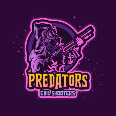 Logo Maker for Gamers Featuring a Shooter with a Gas Mask