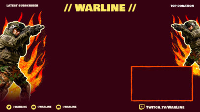 Twitch Overlay Maker with an Armed Solider and Flame Graphics 3535a