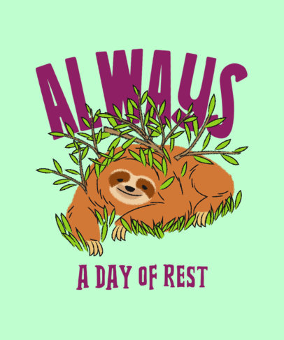 Quote T-Shirt Design Maker With a Happy Sloth Clipart 