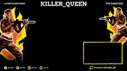 Twitch Overlay Template Featuring a Female Soldier Graphic