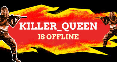 Twitch Banner Creator with a Female Shooter Graphic