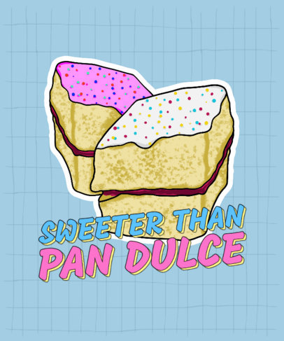 T-Shirt Design Creator Featuring a Piece of Sweet Mexican Pastry