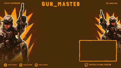 Twitch Overlay Maker for a Battle Royale Gameplay Featuring an Armed Character 3535e