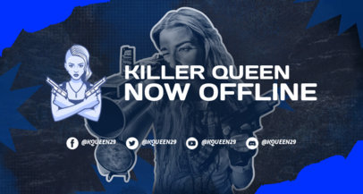 Twitch Banner Maker Featuring a Female Warrior Inspired by PUBG