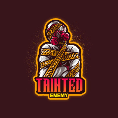 Gaming Logo Template Featuring a Disturbing Character in a Chemical Suit 4197g