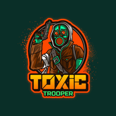 Logo Creator for Gaming Teams Featuring a Shooter in a Chemical Mask