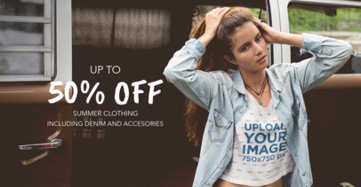 Facebook Ad - Natural Looking Girl and Vintage Van a1075