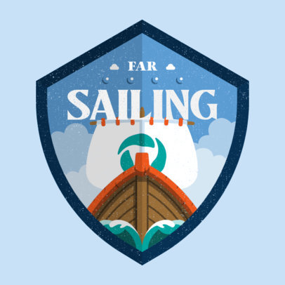 Gaming Logo Generator Featuring a Shield with a Vikings Ship Illustration 4213l