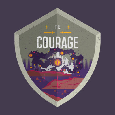 Gaming Logo Template with an Illustrated Zelda-Inspired Shield