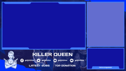 Twitch Overlay Template Featuring a PUBG-Inspired Female Warrior