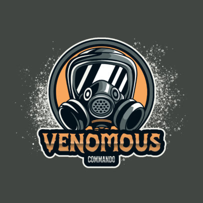 Gaming Logo Template Featuring a Respirator Mask Clipart 