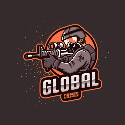 Illustrated Logo Generator for Gamers Featuring a Soldier With a Respirator 