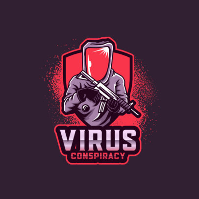 Logo Generator Featuring a Character in a Chemical Suit Holding a Rifle 4204k