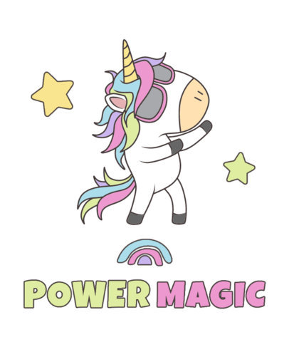 Fun Kids T-Shirt Design Template Featuring a Cool Unicorn with Sunglasses 3762-el1