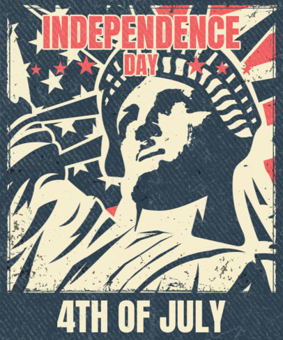 T-Shirt Design Template to Commemorate the 4th of July