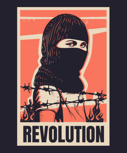 Political T-Shirt Design Maker With a Revolution Theme 3560 