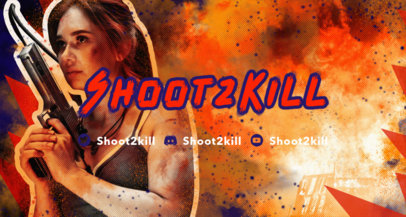 Twitch Banner Creator Featuring a Shooter Character and a Cool Aesthetic