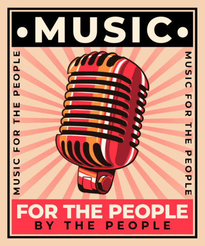 T-Shirt Design Template for Musicians Featuring Illustrated Graphics