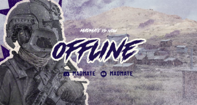 Cool Twitch Banner Creator for Gamers Featuring a Shooters Theme