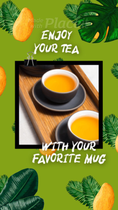 Tea-Themed Instagram Story Video Maker Featuring Tropical Fruits 1583a-3082
